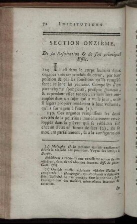 Section Onzième. De la Respiration & de son principal Effet