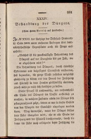XXXIV. Behandlung des Düngers
