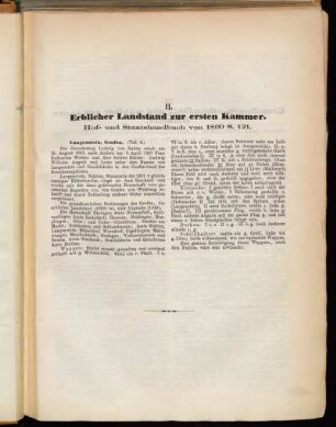 II. Erblicher Landstand zur ersten Kammer.