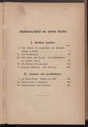 Inhaltsverzeichniß des zweiten Bandes.