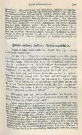 Zurückweisung falscher Friedensgerüchte