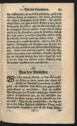 16. Von den Wollüsten