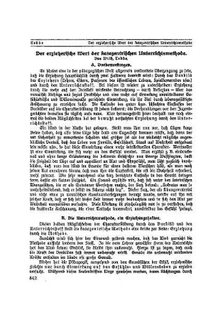 Der erzieherische Wert der katazentrischen Unterrichtsmethode