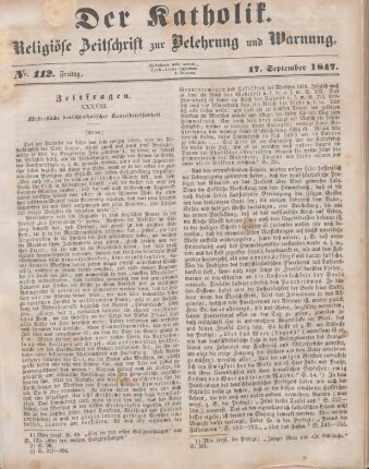 453-456 Zeitfragen : XXXVIII. Musterstücke deutschkatholischer Kanzelberedsamkeit (Schluss)