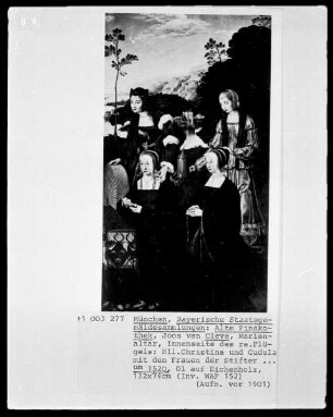 Flügelaltar — Die Heiligen Christina und Gudula mit den Frauen der Stifter