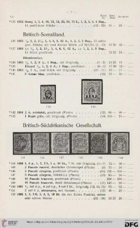 Britisch-Somaliland (Nr. 136-143)