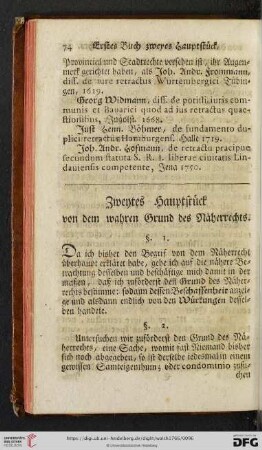 Zweytes Hauptstueck von dem wahren Grund des Naeherrechts