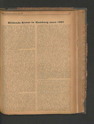 Bildende Kunst in Hamburg anno 1927