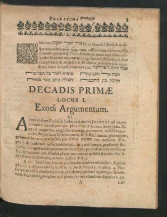 Decadis Primae.