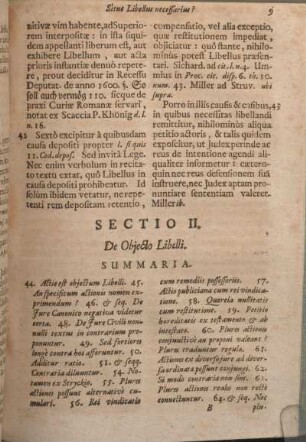 Sectio II. De Objecto Libelli.