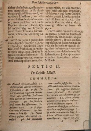 Sectio II. De Objecto Libelli.