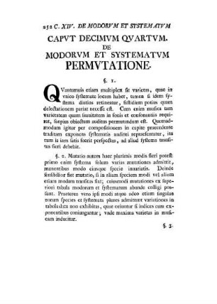 Cap. XIV. De Modorum et Systematum permutatione.