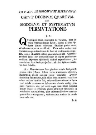 Cap. XIV. De Modorum et Systematum permutatione.