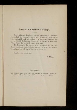 Vorwort zur sechsten Auflage.