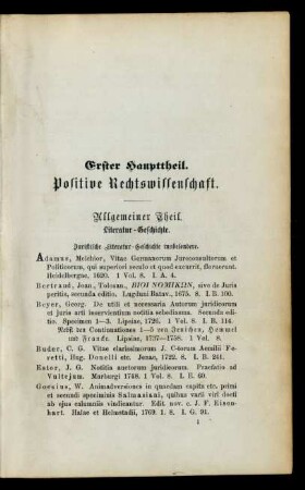 Erster Haupttheil. Positive Rechtswissenschaft.