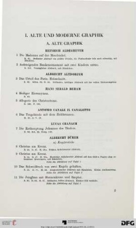 A. Alte Graphik (Nr. 1-70)