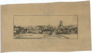 Billing, Hermann; Freiberg (Sachsen); Domtürme, Vollendung - Stadtansicht mit Dom (Perspektive)