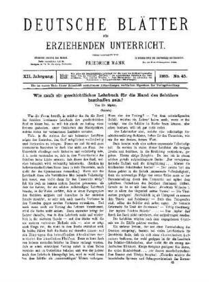 Wie muss ein geschichtliches Lehrbuch für die Hand des Schülers beschaffen sein? : (Schluss)