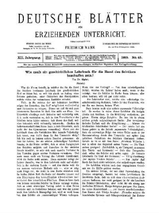 Wie muss ein geschichtliches Lehrbuch für die Hand des Schülers beschaffen sein? : (Schluss)