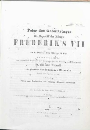Zur Geschichte der Kieler Universitäts-Bibliothek