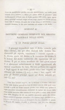 Sezione II. Dottrine generali derivate del diritto naturale delle genti