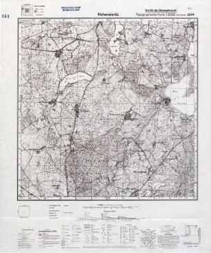 2544 Hohenzieritz, Topographische Karte 1:25000 (4 cm - Karte)