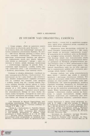 15: Ze studiów nad urbanistyką Zamościa