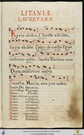 [101r - 105r] Nachträge : Litaniae Lauretanae; Antiphon Sub tuum praesidium.