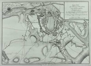 Grundriß der Festung Schweidnitz nebst dagegen gefürhte Belagerunge 1757, 1758, 1762