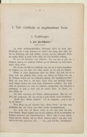 I. Teil: Lesestücke in gebundener Form