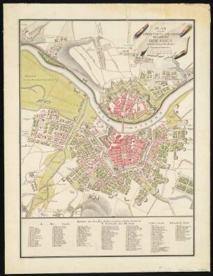 Plan von Dresden, Maßstab 1:8 300, Federzeichnung, um 1784 : Plan von der Churfürstl. Saechsisc[hen] Residenz Dresden nebst den übrigen Vorstaedten / [Handzeichnung nach Frentzel]. - [Ca. 1:8 300]. - [S.l.] , [um 1784]. - 1 Kt. : color. Federzeichnung ; 42 x 48 cm +++ Maßstab in Schritten
