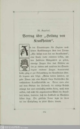 20. Vortrag über "Heilung von Krankheiten".