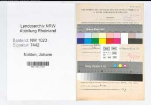 Entnazifizierung Johann Nolden , geb. 07.11.1906 (Beamter)