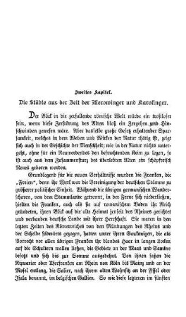 Zweites Kapitel. Die Städte aus der Zeit der Merowinger und Karolinger