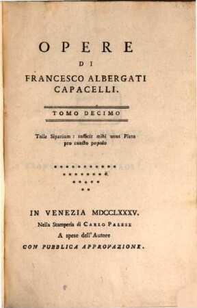 Opere Di Francesco Albergati Capacelli. 10