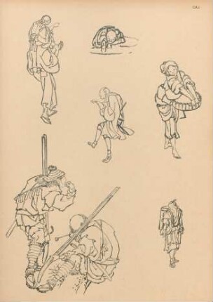 CAJ [Soldats. - Femmes, etc. Esquisses de Hokusai]