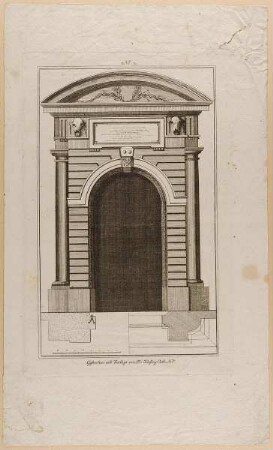 Grund- und Aufriss eines Portals, Blatt 3 aus einer Folge von Portalen und Friesen