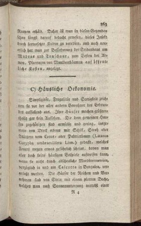 C) Häusliche Oekonomie.