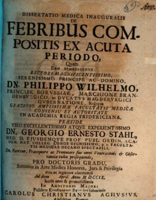 Diss. med. inaug. de febribus compositis ex acuta periodo