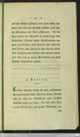 3. Kapitel. [Mißlungene Absichten desselben auf das Consulat]