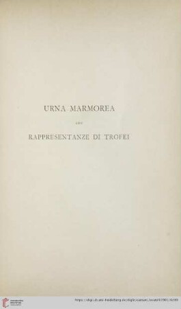 Urna marmorea con rappresentanze di trofei