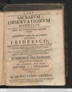 Sacrarvm Observationvm Manipvlis