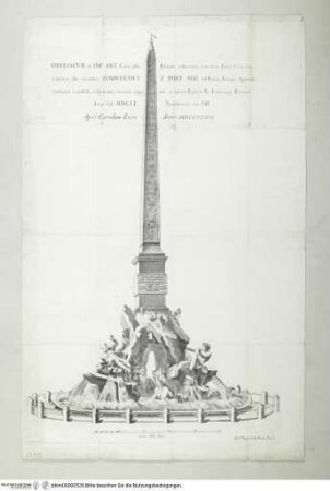 Rom, Piazza Navona, Obelisk Agonalis über dem Vierströmebrunnen
