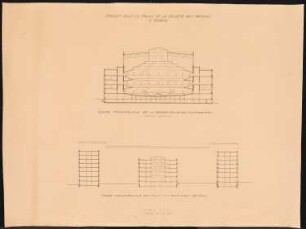 Völkerbundpalast, Genf: Querschnitte schematisch 1:200 (von Inv.Nr. 3418)