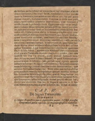 Cap. IV. De Signis Tarantismi.