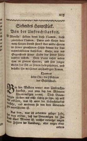 Siebendes Hauptstück. Von der Unfruchtbarkeit.