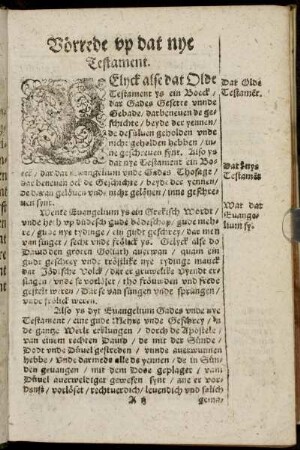 Vörrede up dat nye Testament.