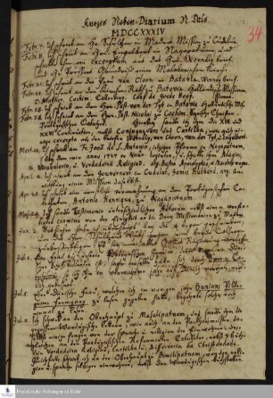 Tagebuchaufzeichnung von Nikolaus Dal.