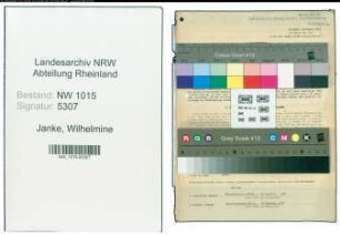 Entnazifizierung Wilhelmine Janke , geb. 08.06.1908 (Geschaeftsinhaberin)