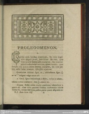 Prolegomenon